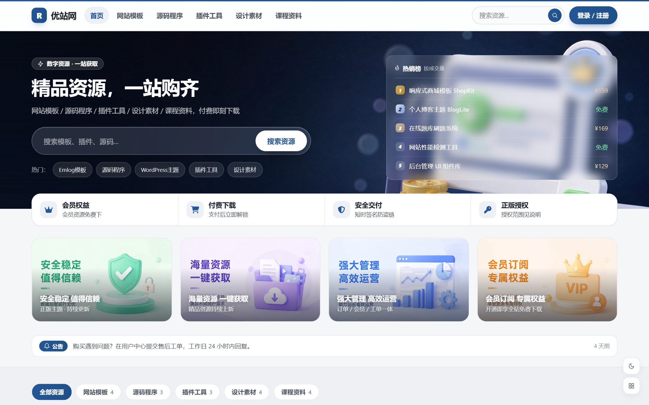 ResDown资源下载主题发布